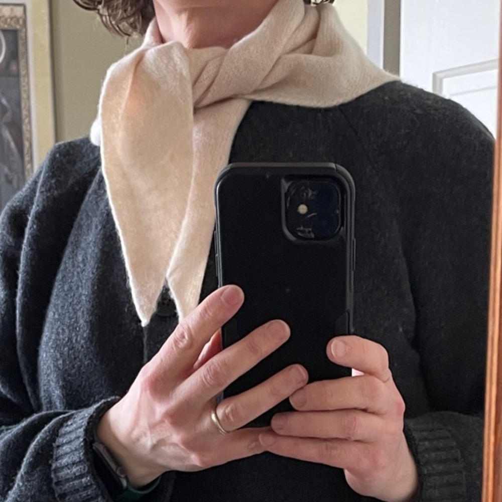Soft Cream Merino triangle scarf